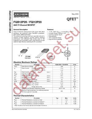 FQB12P20TM datasheet  